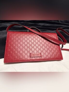 Gucci Red Leather Crossbody Bag
